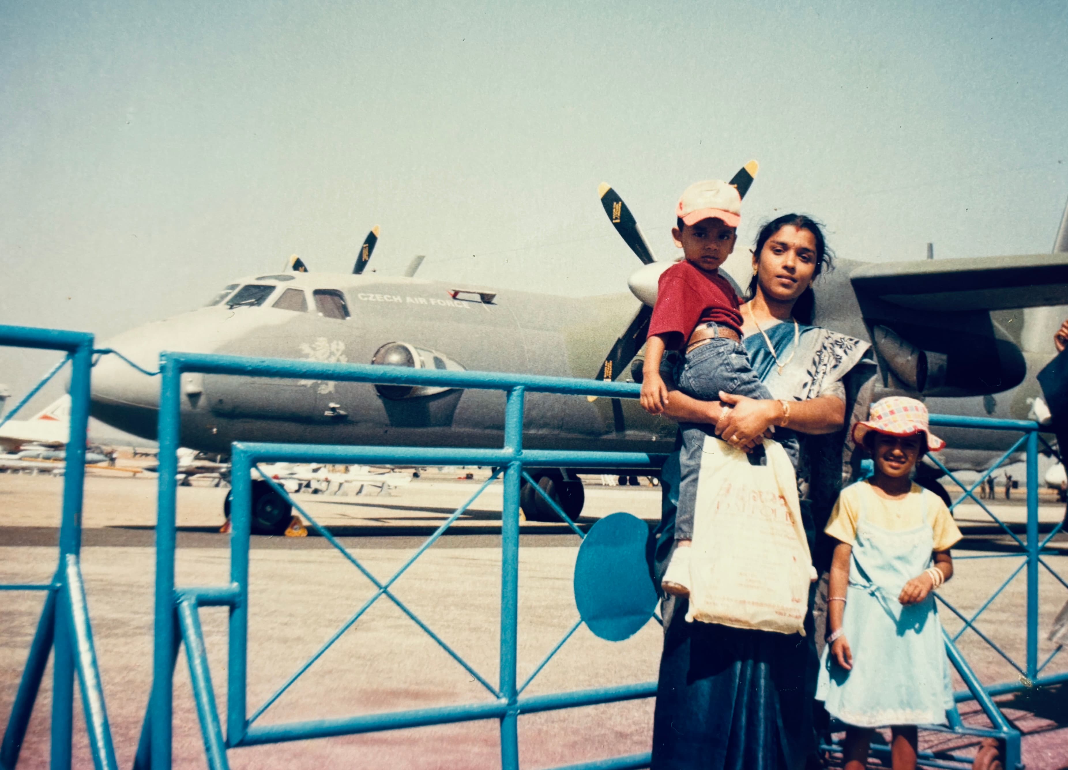Mom, sister and me at the Air Force station